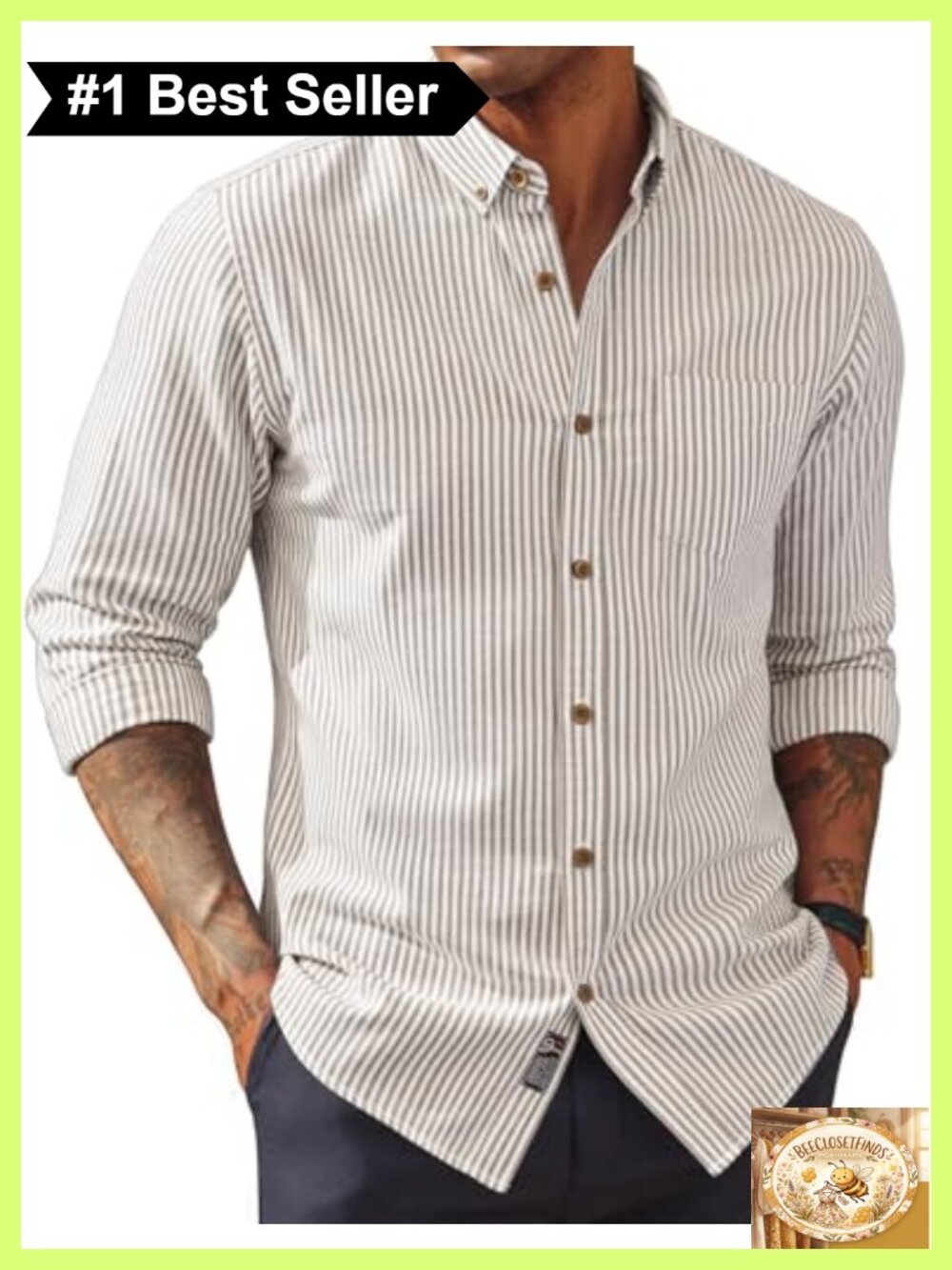 Mens Linen Cotton Button Down Shirt Long Sleeve Classic Fit Business Casual